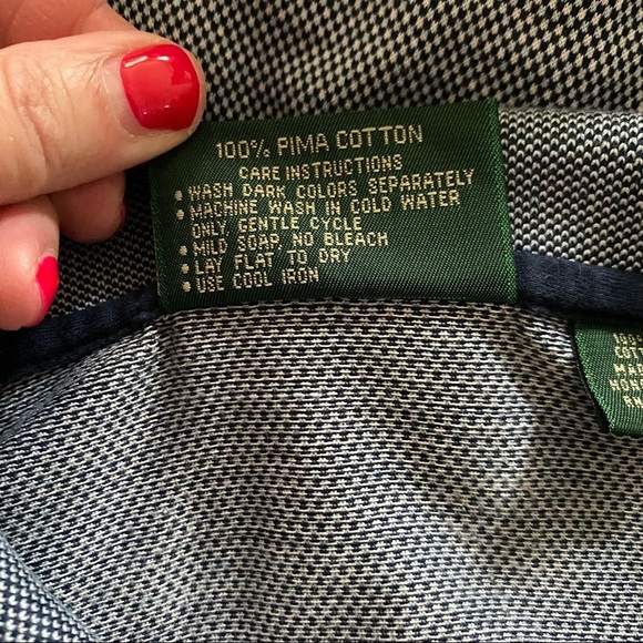 Amen Corner Masters Performance Tech Navy and Grey Micro Stripe Polo SZ … - Picture 6 of 7